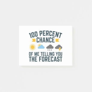 100%ige Chance, dass ich Ihnen die Vorhersage erzä Post-it Klebezettel