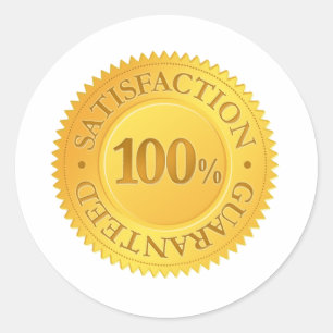 100%ige Garantie Runder Aufkleber