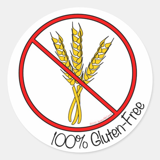"100%ige glutenfreie" Aufkleber (klein) (Vorderseite)