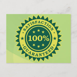 100%ige Zufriedenheit Garantierte Aufkleber Postkarte