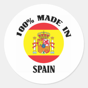 100 % in Spanien Runder Aufkleber