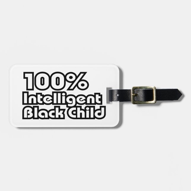 100 % Intelligentes schwarzes Kind Gepäckanhänger (Vorderseite horizontal)