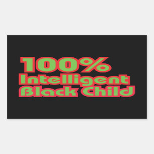 100 % Intelligentes Schwarzes Kind Rechteckiger Aufkleber