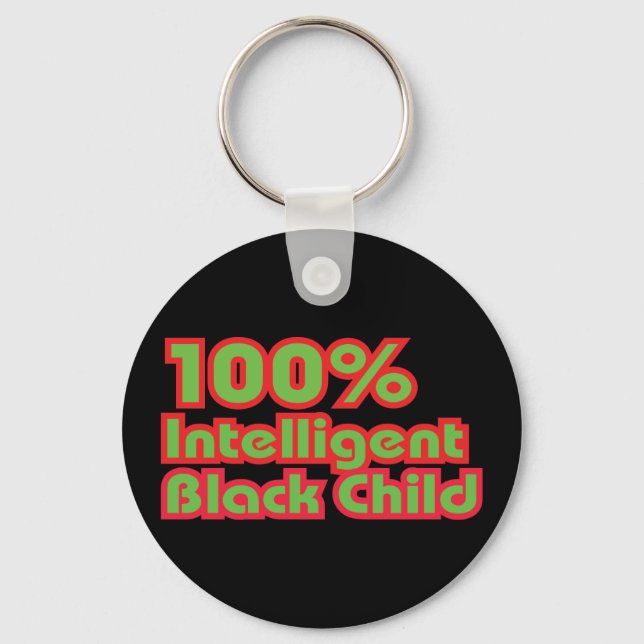 100 % Intelligentes schwarzes Kind Schlüsselanhänger (Vorderseite)