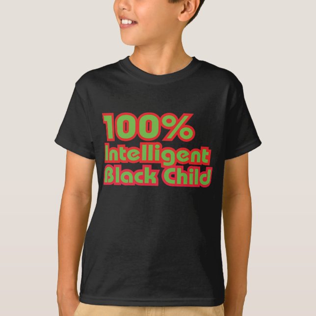 100% intelligentes schwarzes Kind T-Shirt (Vorderseite)