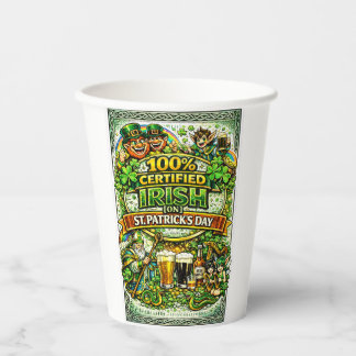 100% Irisch... Am St. Patrick's Day! Pappbecher