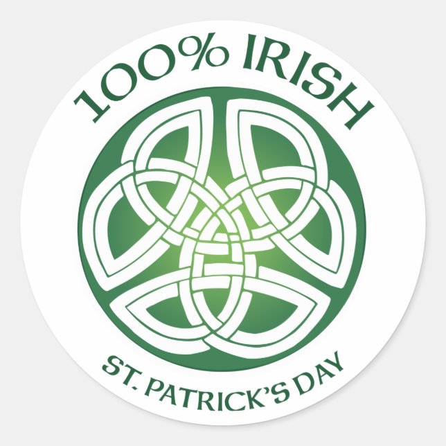 100% Irish Celtic Knot Sticker (Vorderseite)