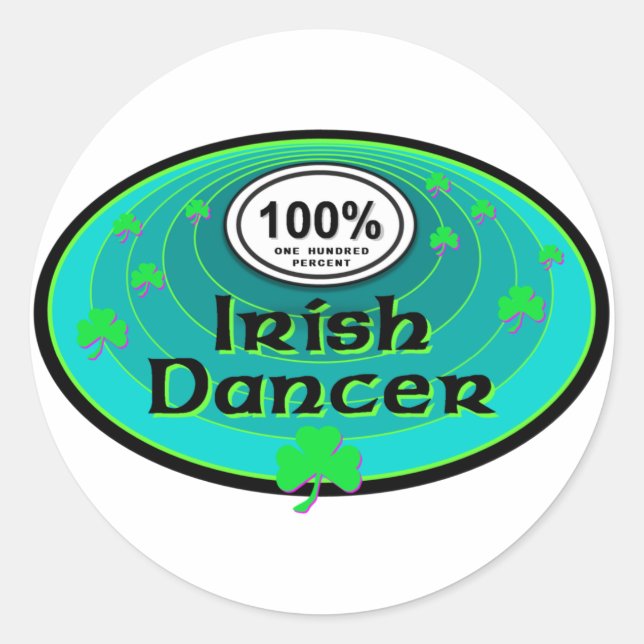 100 % Irish Dancer Runder Aufkleber (Vorderseite)