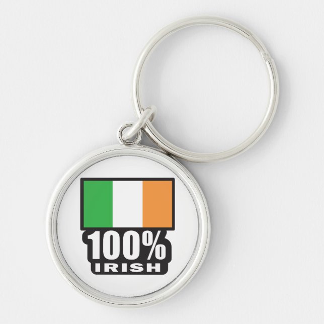 100% Irish/St. Patrick's Day Schlüsselanhänger (Vorne)