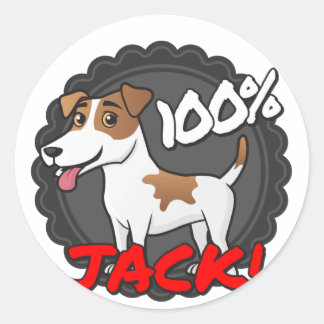 100 % Jack Russell Runder Aufkleber