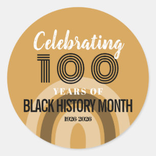 100 Jahre Black History Month feiern Runder Aufkleber
