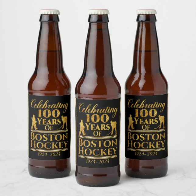 100 Jahre Hockey in Boston Bierflaschenetikett (Flaschen)