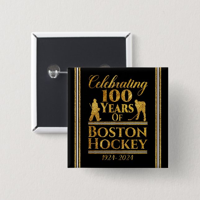 100 Jahre Hockey in Boston Button (Vorne & Hinten)