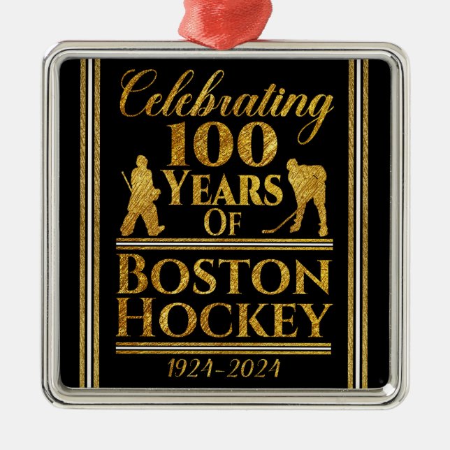 100 Jahre Hockey in Boston Ornament Aus Metall (Vorne)