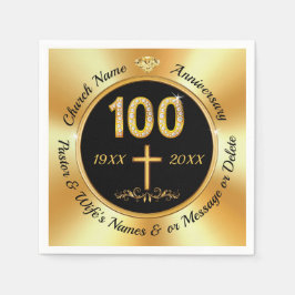 100 Jahre Kirchenjubiläum, Napkins in 3 Größen Serviette
