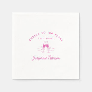 100 Jahre Pink 100. Geburtstag Custom Serviette