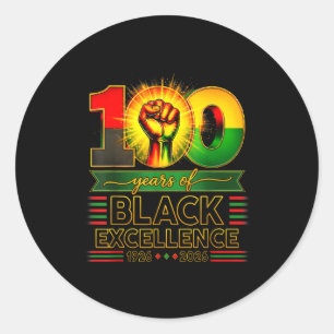 100 Jahre schwarze Exzellenz Centennial Black Runder Aufkleber