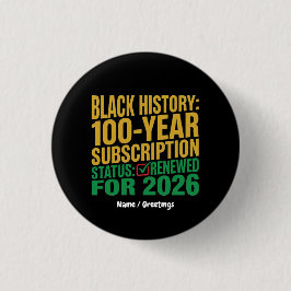 100-Jahres-Abonnement-Status für schwarze Geschich Button