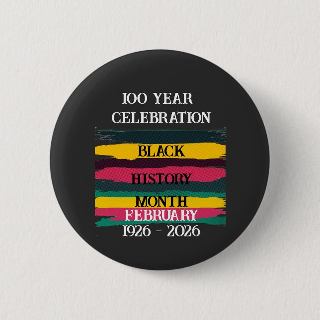 100-Jahres-Feier Black History Month 2026 Button (Vorderseite)