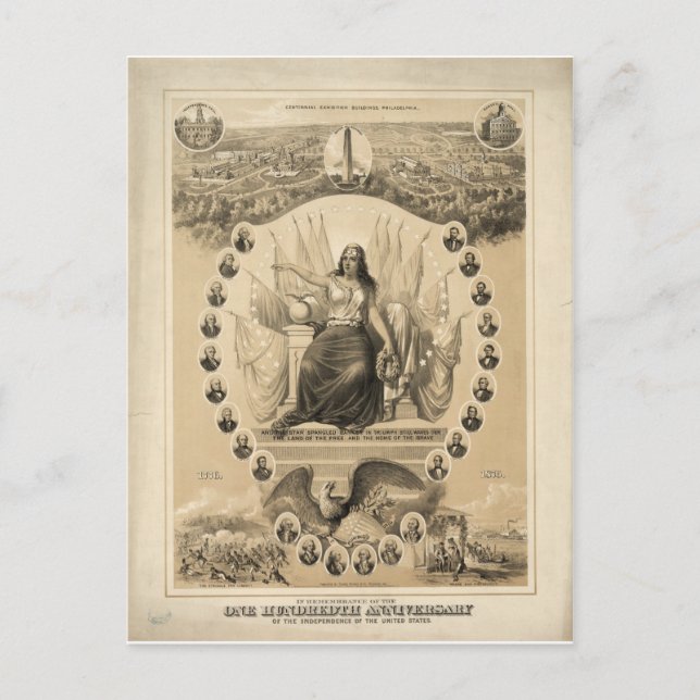 100. Jahrestag der amerikanischen Unabhängigkeit 1 Postkarte (Vorderseite)