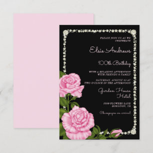 100. Jahrhundert Rose Geburtstag Einladung