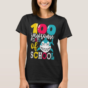 100 Jawsome Days of School Shark Student Boys Girl T-Shirt