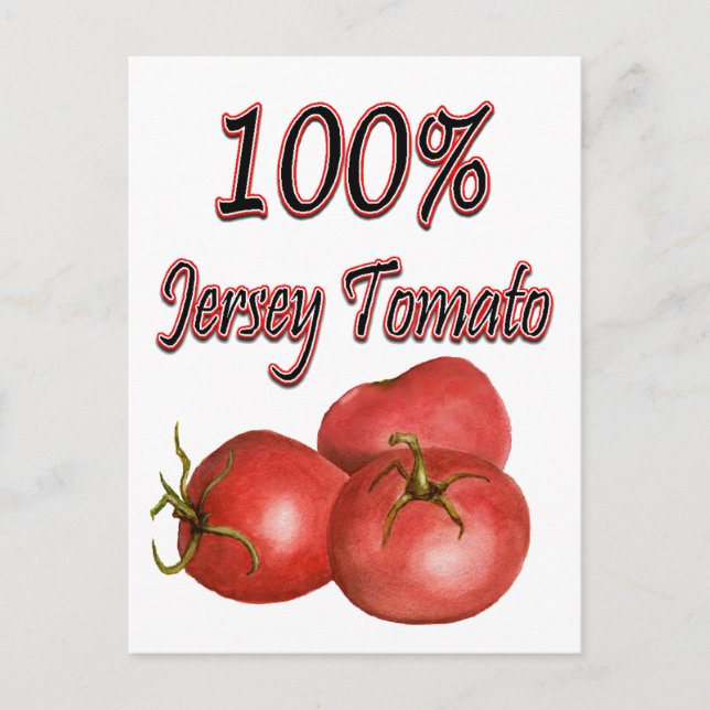 100 % Jersey Tomato Postkarte (Vorderseite)