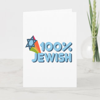 100% JEWISH + Magen David Grußkarte Karte