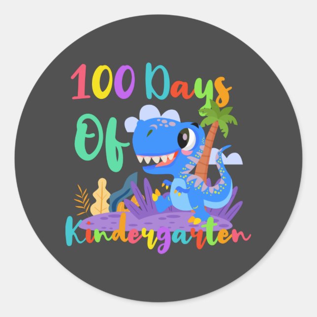 100 Jours D'Enseignant Dinosaure Sticker (Devant)