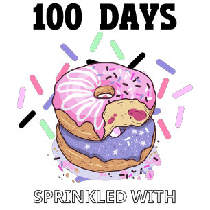 100 jours saupoudrés de t-shirt amusant