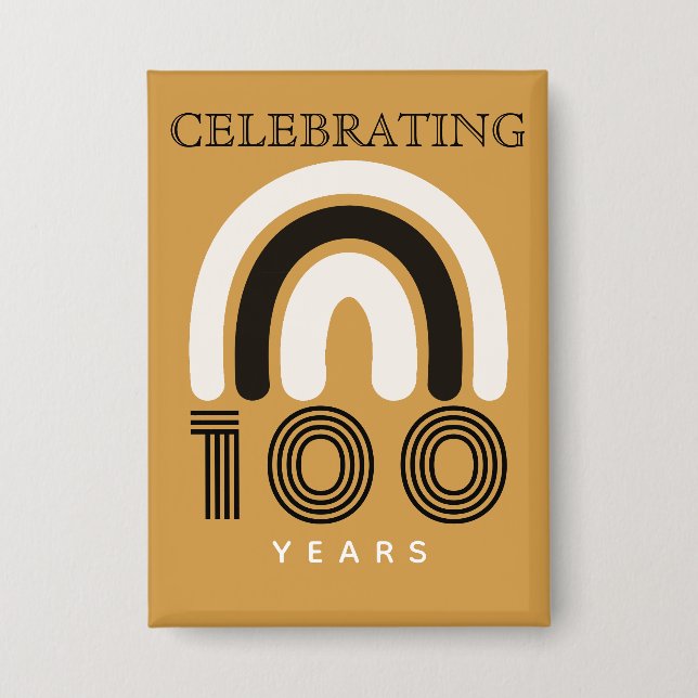 100. Jubiläum Moderne Gestaltung Button (Vorderseite)