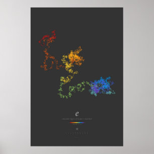 100-k-Ziffern der Eulerzahl (dunkel) Poster