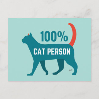 100 % Katzenperson Postkarte