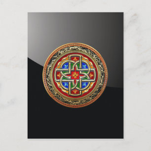 [100] Keltenkreuz [Gold+Emaille] Postkarte