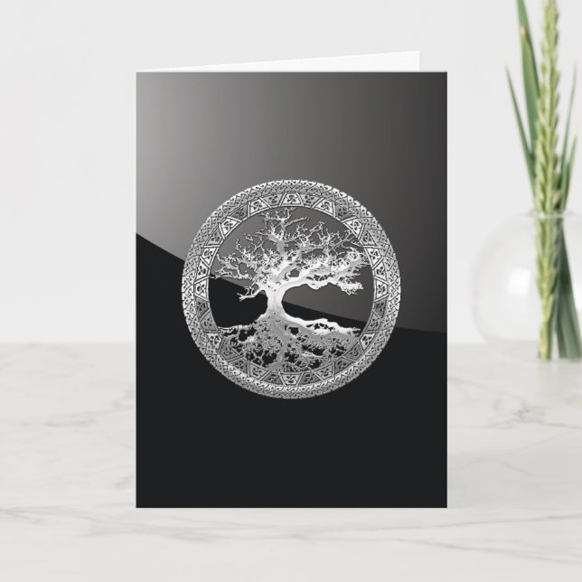 [100] Keltischer Baum des Lebens [Silber] Karte (Vorderseite)