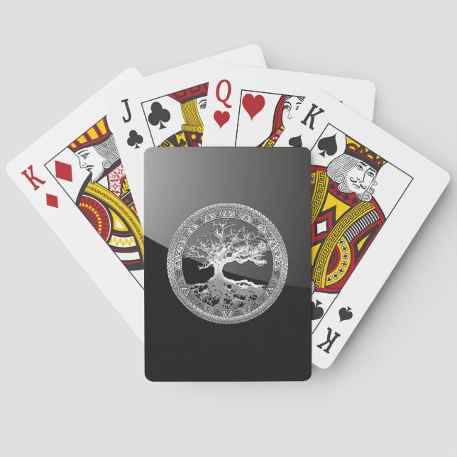 [100] Keltischer Baum des Lebens [Silber] Spielkarten (Rückseite)
