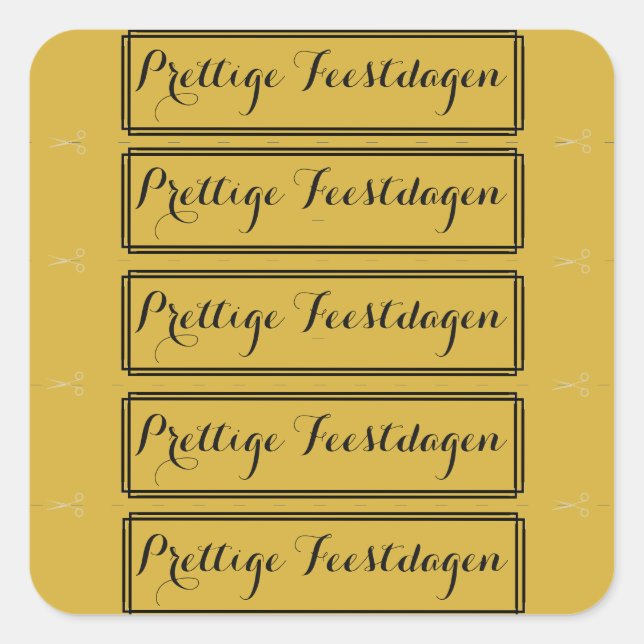 100 Kerst tekst stickers goud Prettige Feestdagen (Vorderseite)