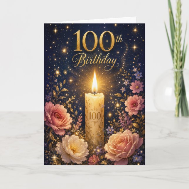 100. Kerzengeburtstag Karte (Vorderseite)