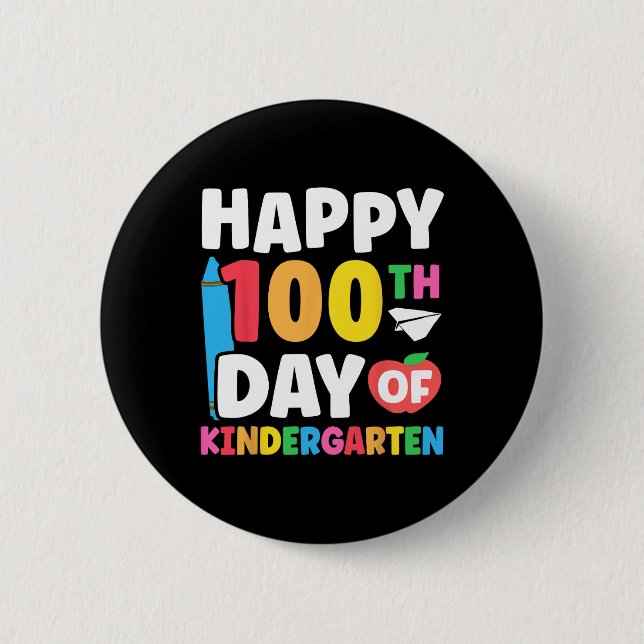 100. Kindergartentag Kinder 100 Tage Schule Button (Vorderseite)