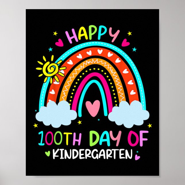 100. Kindergartentag Regenbogen 100 Tage Poster (Vorne)