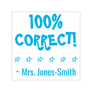 "100% KORREKT!" Instructor Rubber Briefmarke Permastempel