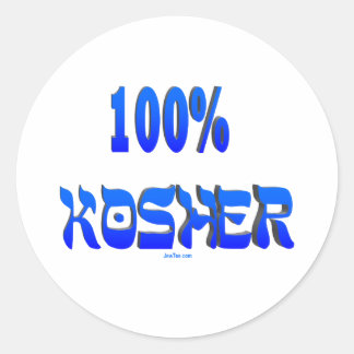 100% koschere jüdische Geschenke Runder Aufkleber
