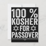 100% Kosher for Passover Funny Passover Pesach Mitteilungskarte<br><div class="desc">chanukah, menorah, hanukkah, dreidel, jewish, Chrismukkah, holiday, horah, christmas, sufganiyot</div>