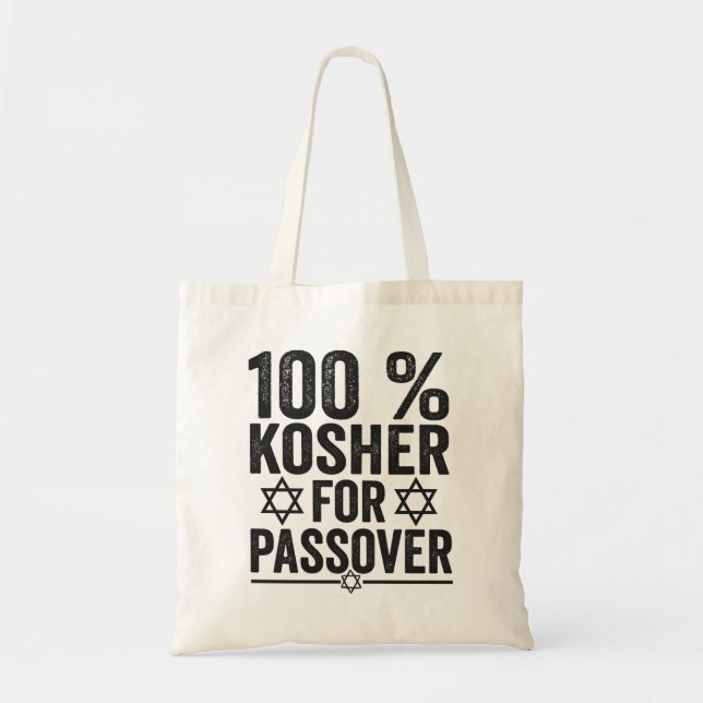 100% Kosher für Pessach Funny Pessach Pessach Tragetasche (Vorne)