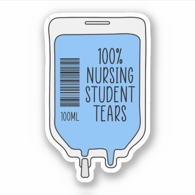 100% Krankenpflege Studententränen Aufkleber (Vorderseite)
