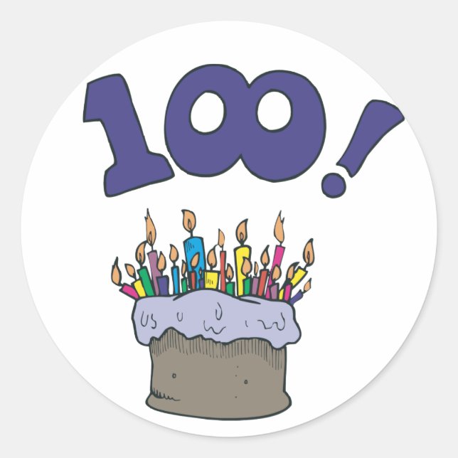 100. Kuchen Runder Aufkleber (Vorderseite)