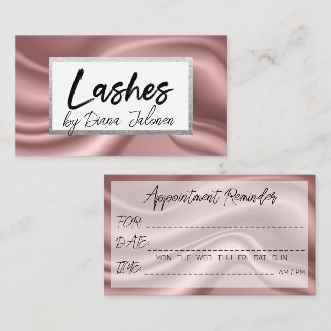 100 Lashes Erinnerung Rose Marble Visitenkarte (Vorne/Hinten)