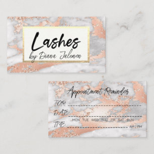 100 Lashes Erinnerung Rose Marble Visitenkarte