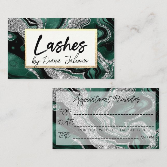 100 Lashes Erinnerung Rose Marble Visitenkarte (Vorne/Hinten)