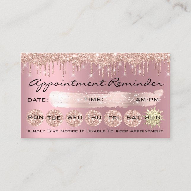100 Lashes Erinnerung Rose  Pink Tropfen Visitenkarte (Vorderseite)